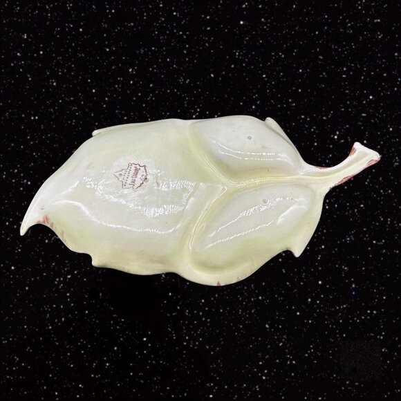 Jameson's Of Capistrano California Leaf Shaped Candy Dish Green Ceramic 11”W - Picture 7 of 12